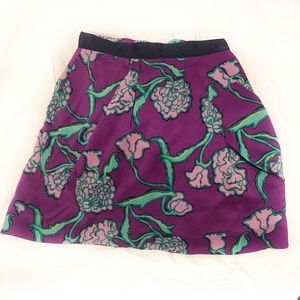 Lilly Pulitzer purple green floral skirt size 2